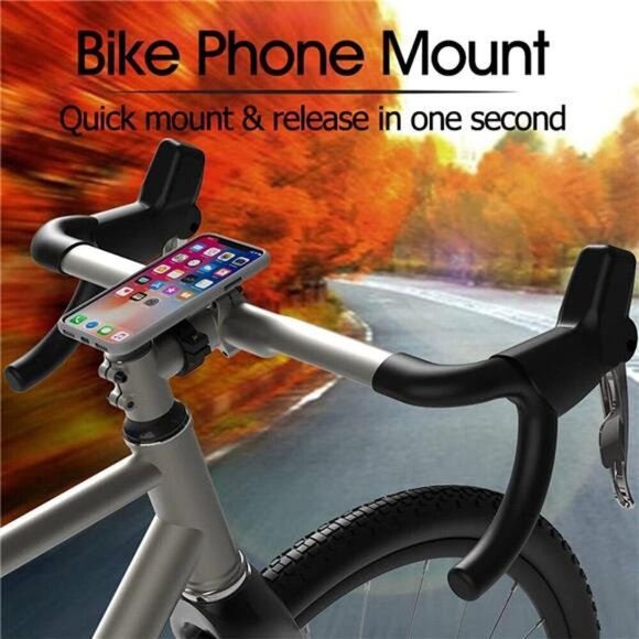 Bike Phone Holder, Aluminum Bike Phone Mount with Universal Adapter - Picture 2 of 8